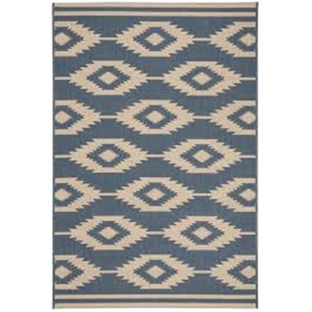 Safavieh 8 ft. 6 in. x 12 ft. Beach House Bohemian Rectangle Indoor & Outdoor Area Rugs Cream & Blue BHS171N-9